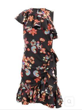 New Ulla Johnson - Candace Ruffled Floral Silk Mini Dress in Lune Size 0